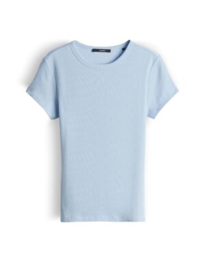 someday. Kurzarm-Shirt aus BCI Cotton Mix mit Rippstruktur