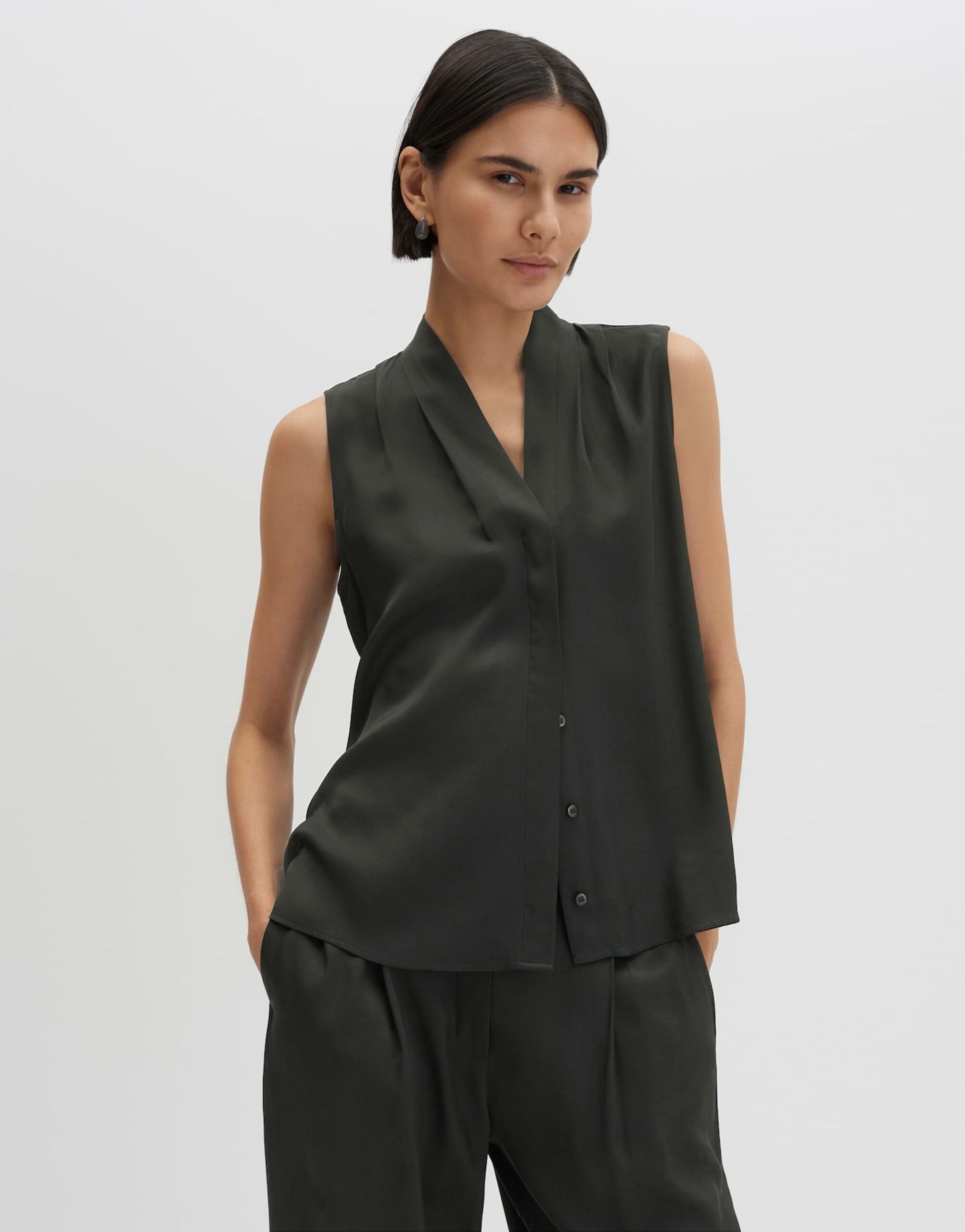 someday. Ärmellose Bluse mit V-Ausschnitt und Faltendetail – Bild 2