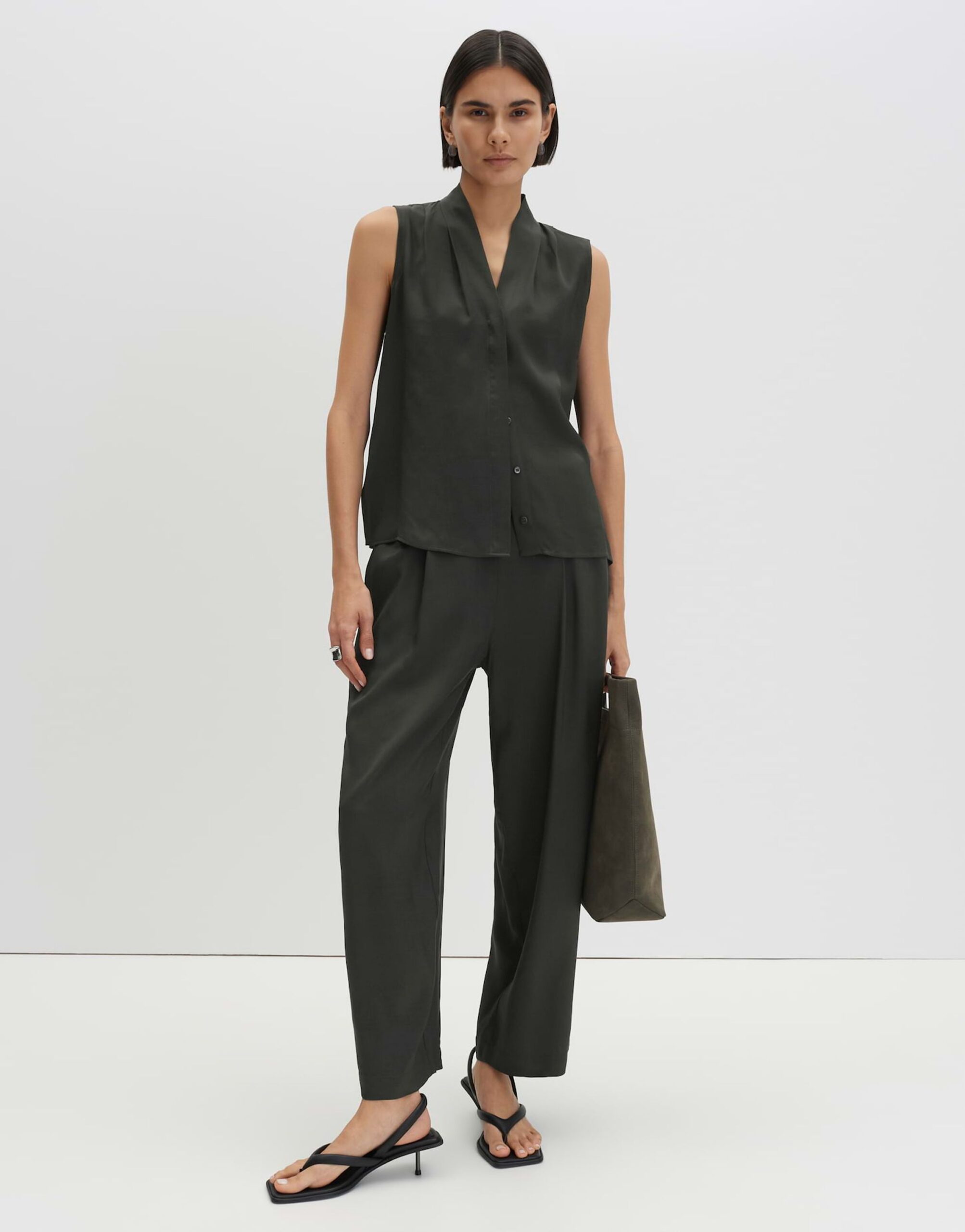 someday. Ärmellose Bluse mit V-Ausschnitt und Faltendetail – Bild 5