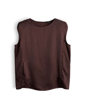 someday. Ärmellose Satinbluse mit Rundhalsausschnitt