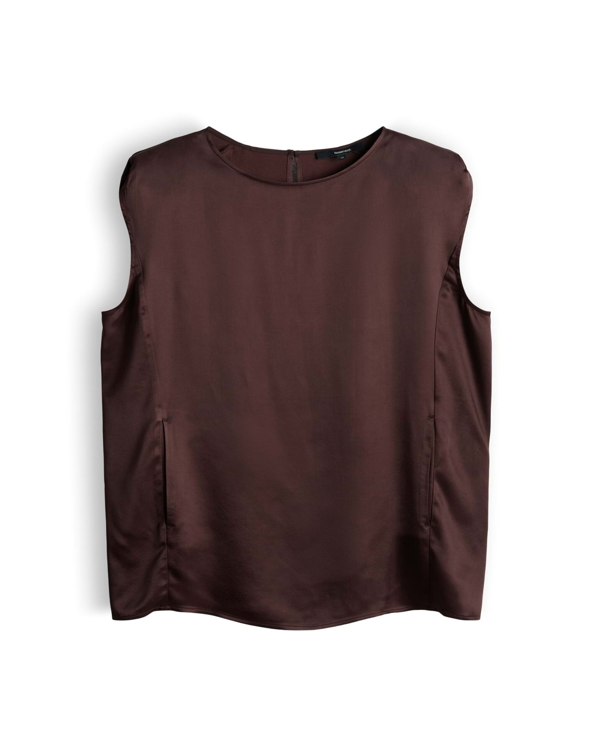 someday. Ärmellose Satinbluse mit Rundhalsausschnitt