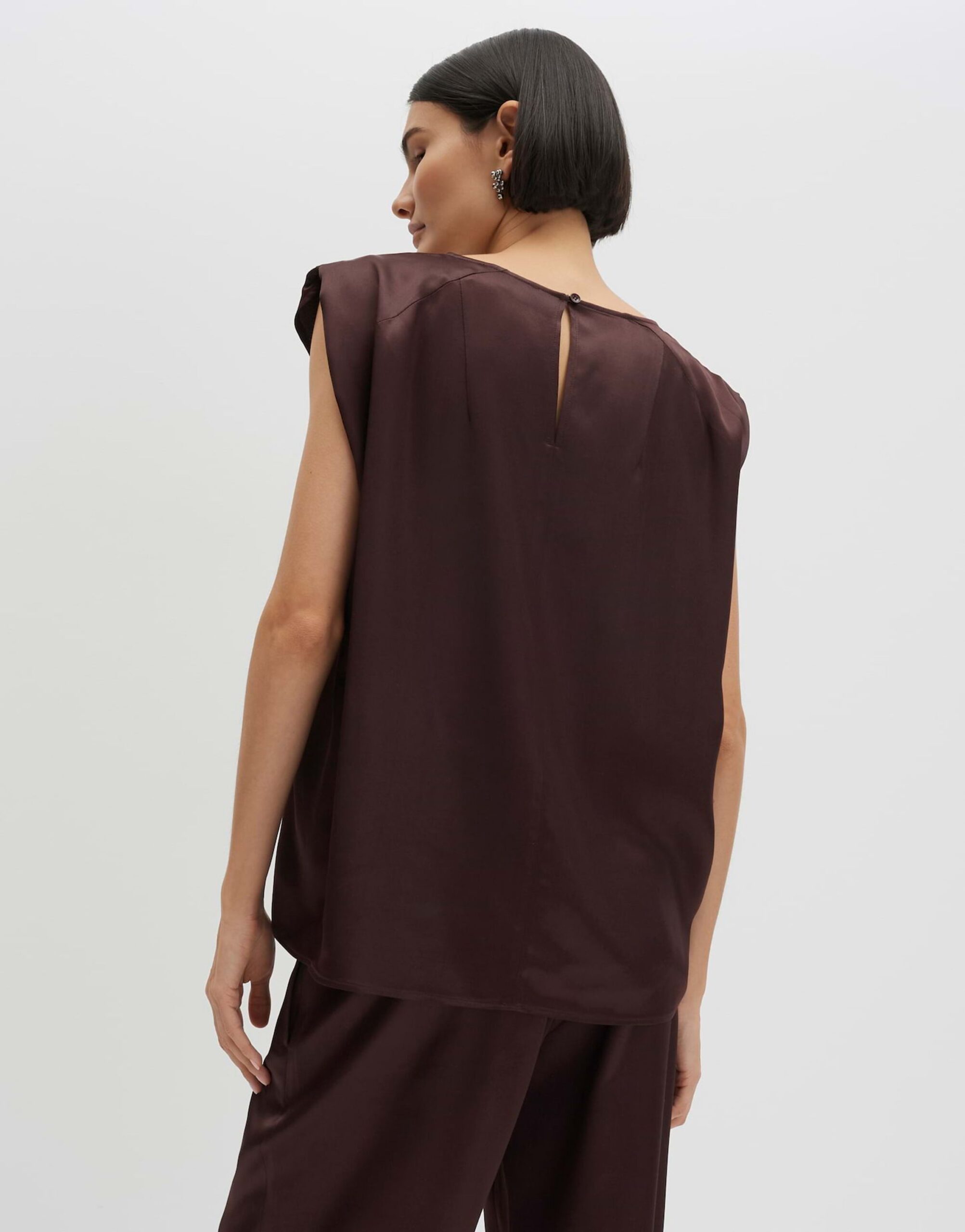 someday. Ärmellose Satinbluse mit Rundhalsausschnitt – Bild 3