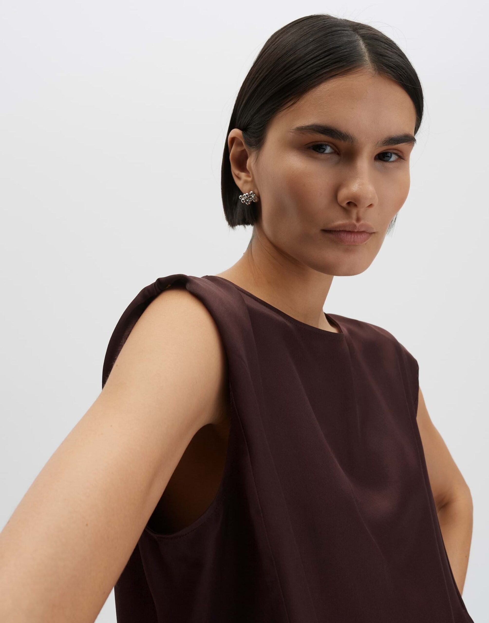 someday. Ärmellose Satinbluse mit Rundhalsausschnitt – Bild 4