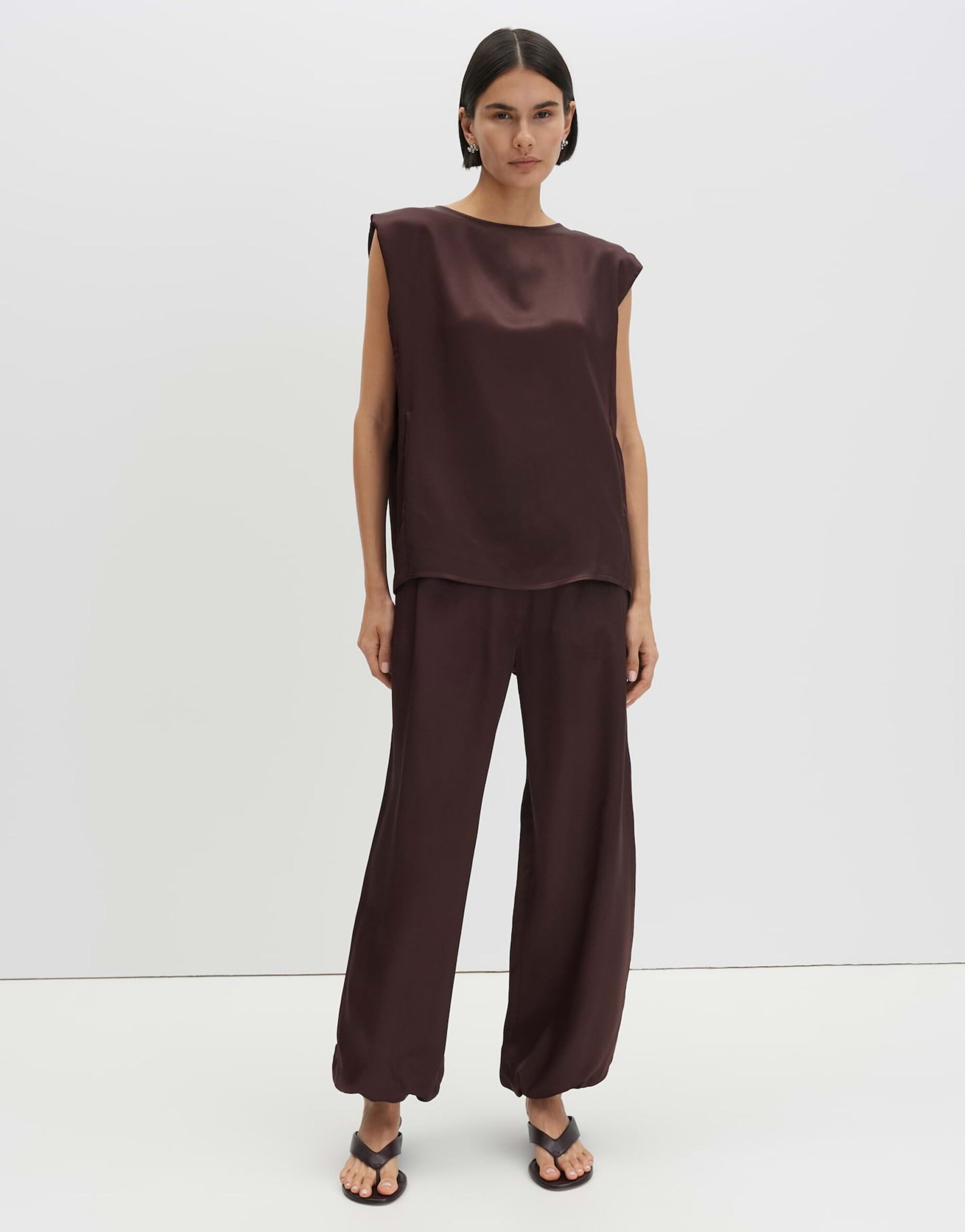 someday. Ärmellose Satinbluse mit Rundhalsausschnitt – Bild 6