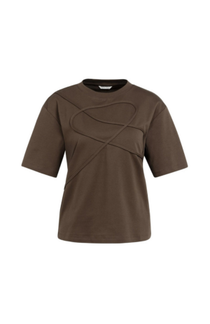 YAYA Top mit Applikation und Ziernaht