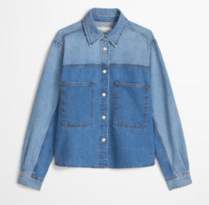 Marc O'Polo Denim Jeansbluse in Patchwork-Optik