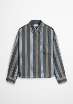 Marc O'Polo Casual Gestreifte Bluse mit Kentkragen