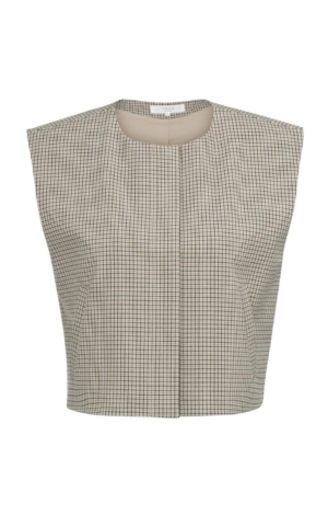 YAYA Karierter Web-Gilet mit Schult