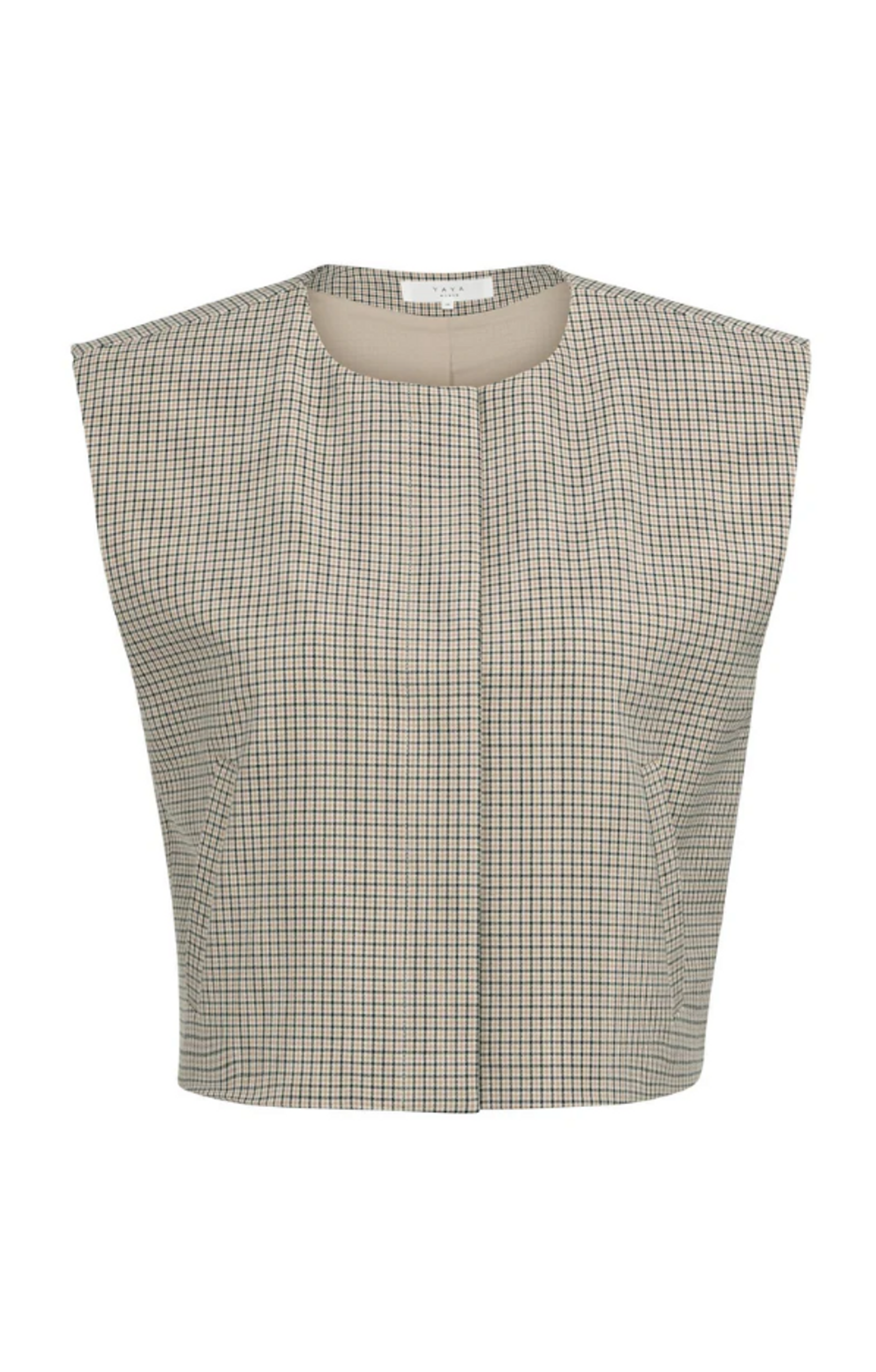 YAYA Karierter Web-Gilet mit Schult