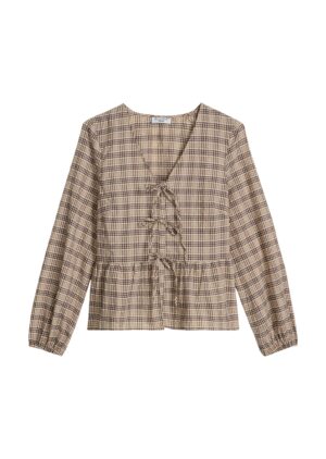 Marc O'Polo Denim Bluse mit langen Ärmeln und Peplum-Saum