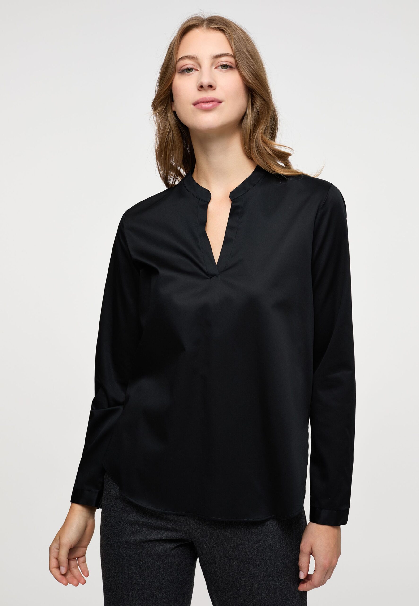 ETERNA Satingewebe Bluse Langarm