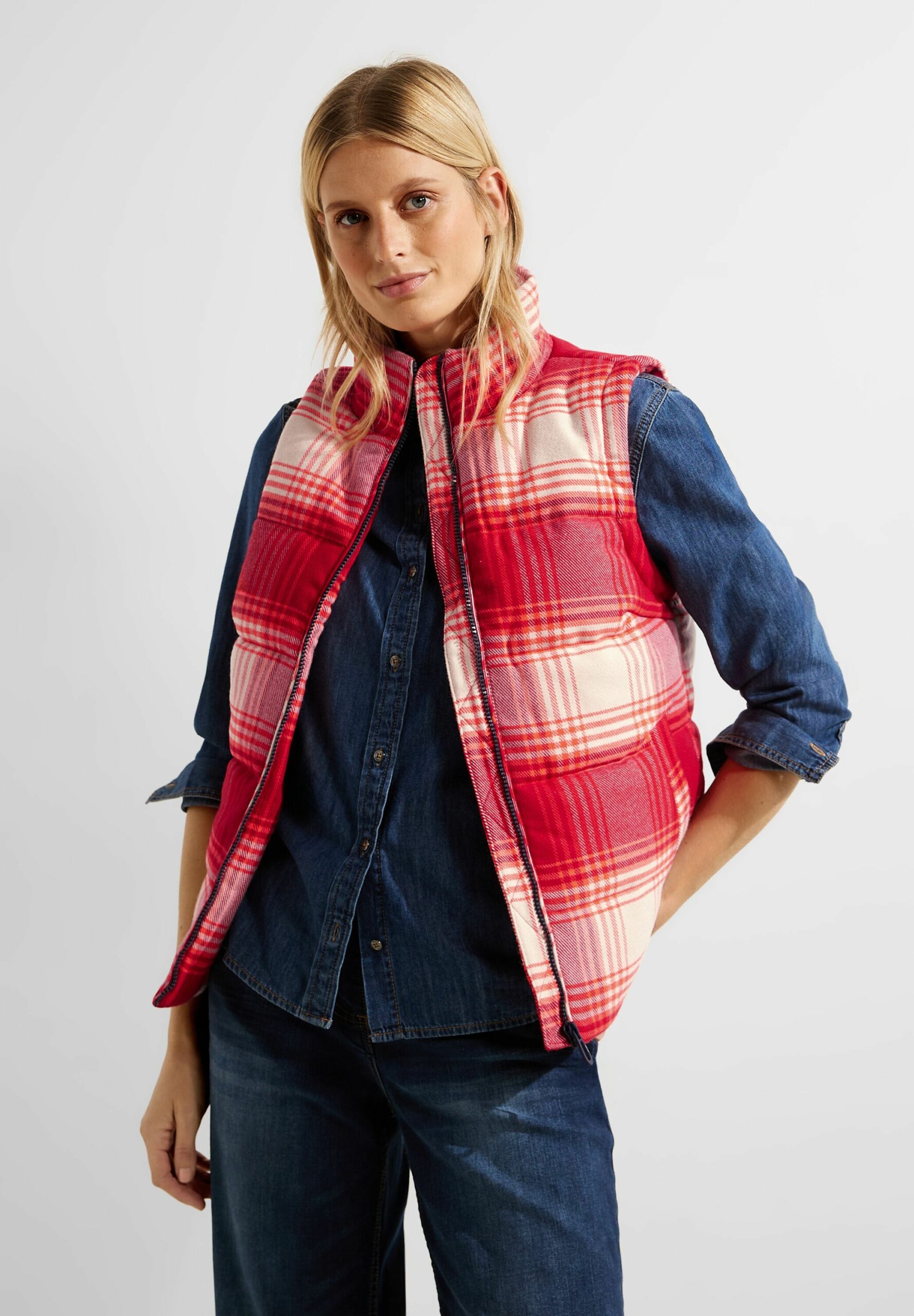 Karierte Weste Long Damen Weste Damen Belle Poque Damen-Weste