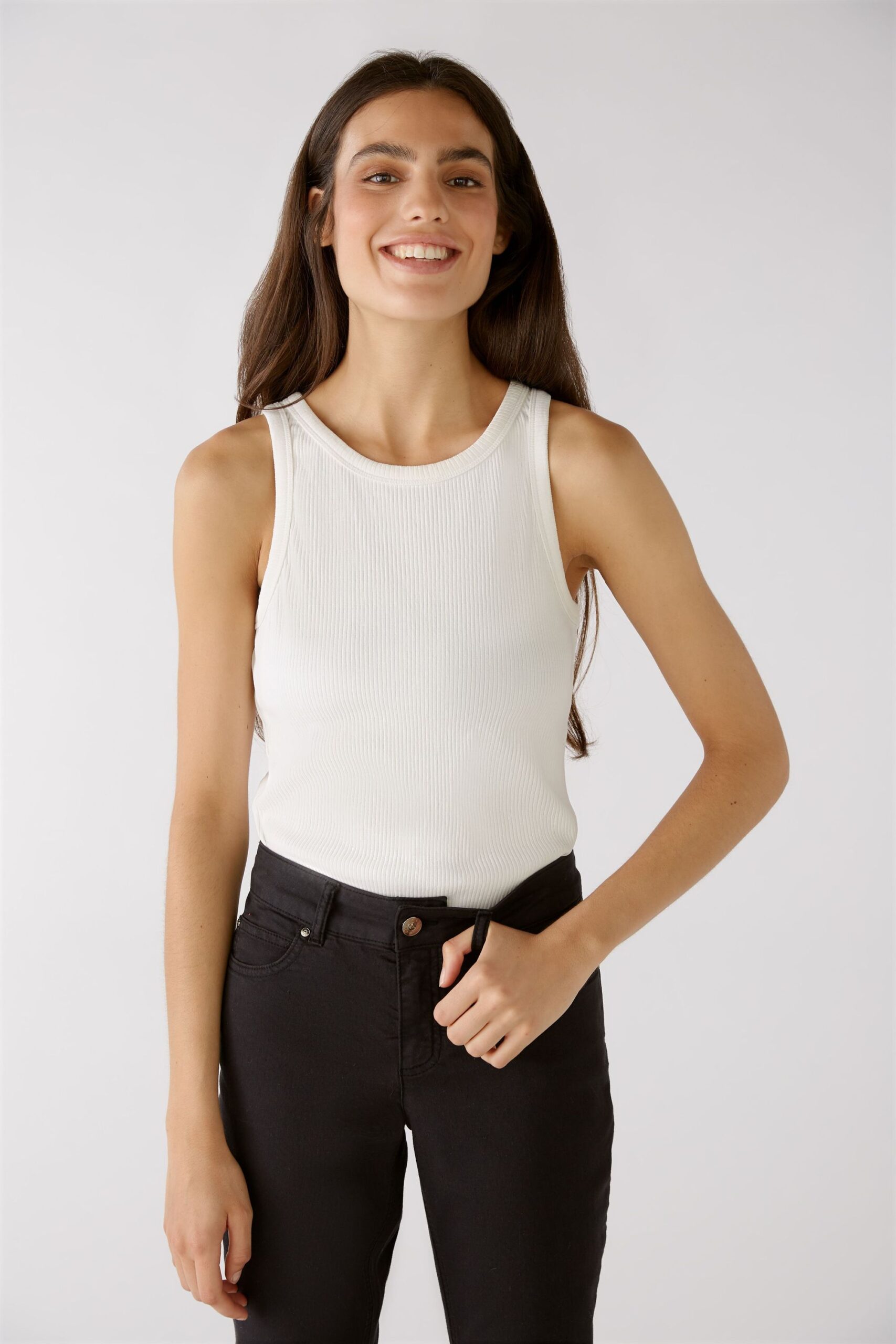 Oui Elastisches Viskose-Rippe Top – Bild 4