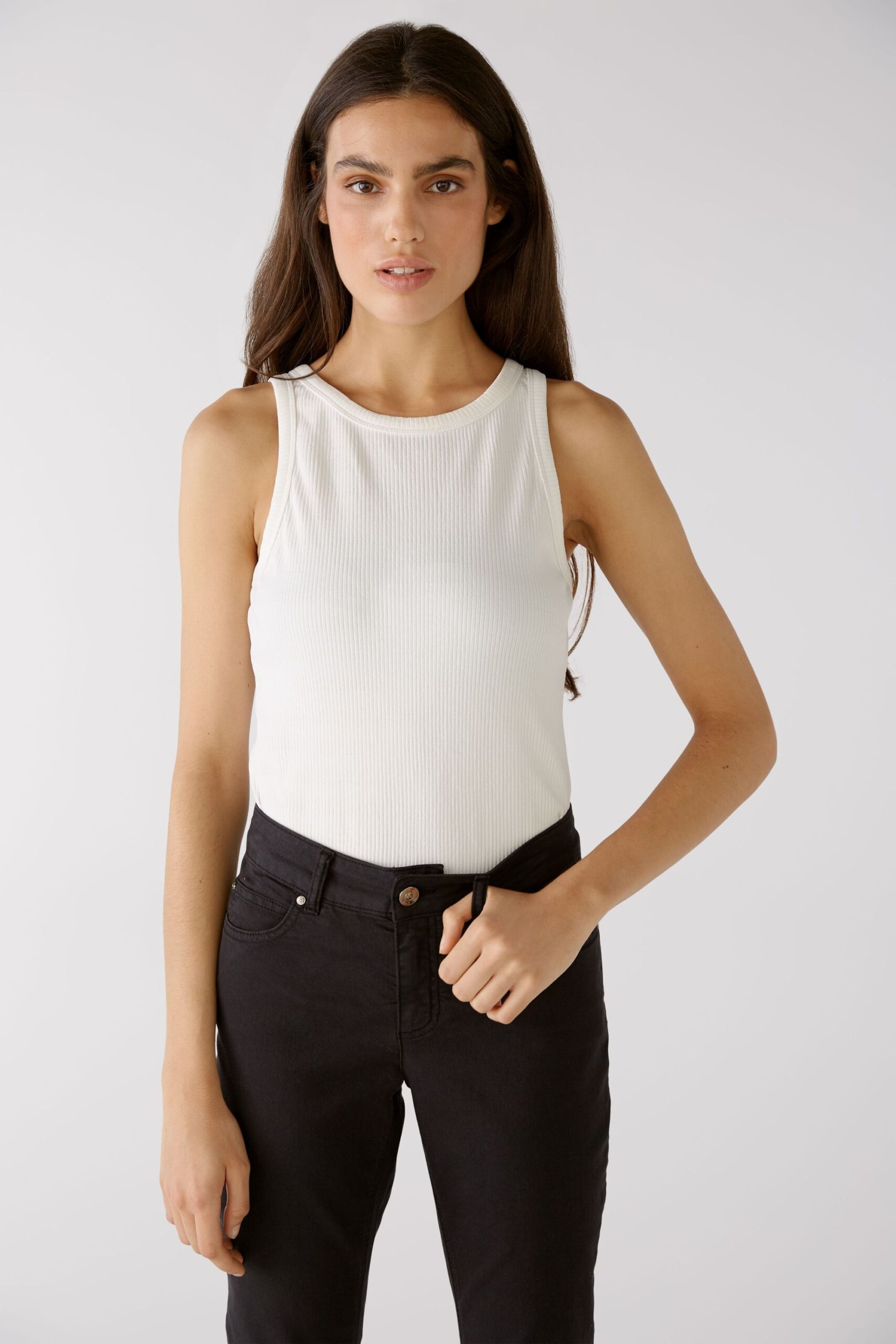 Oui Elastisches Viskose-Rippe Top – Bild 2