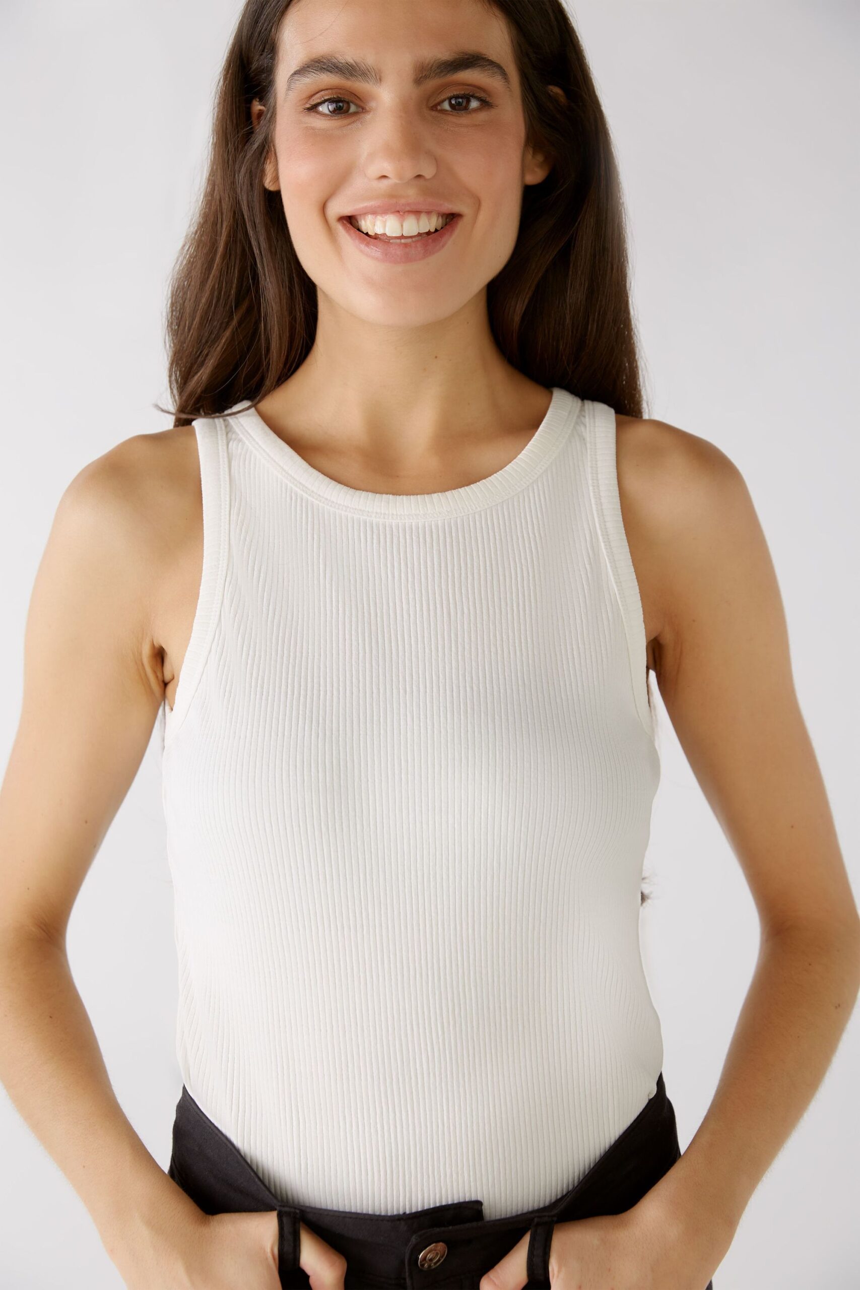 Oui Elastisches Viskose-Rippe Top – Bild 5