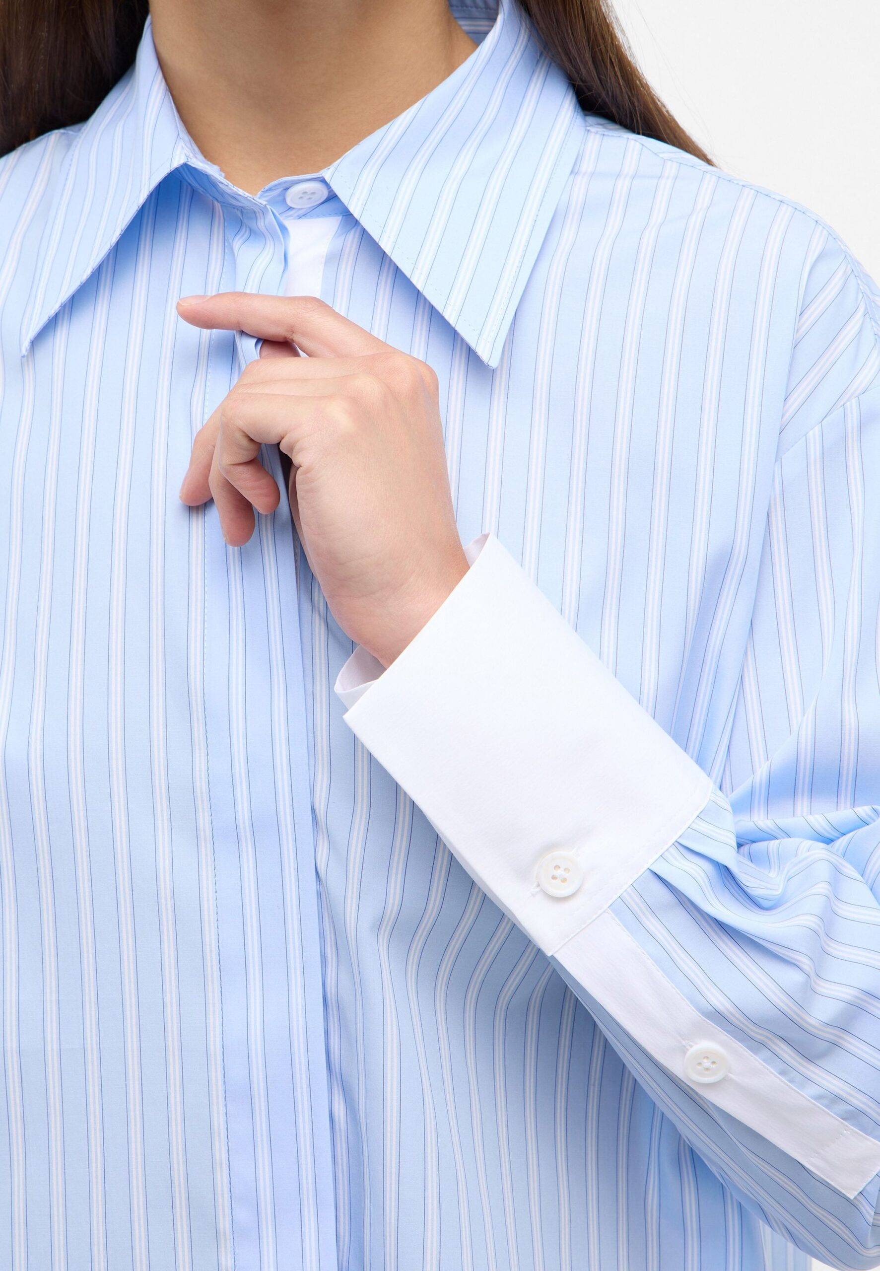 ETERNA Popeline Hemdbluse mit Streifen-Design – Bild 3