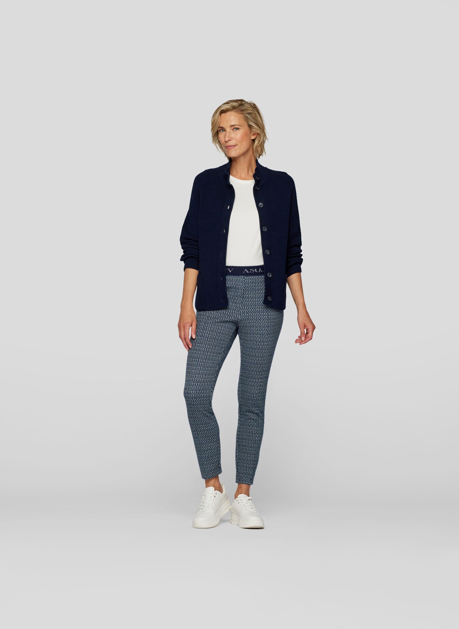 Rabe Strickjacke mit Stehkragen