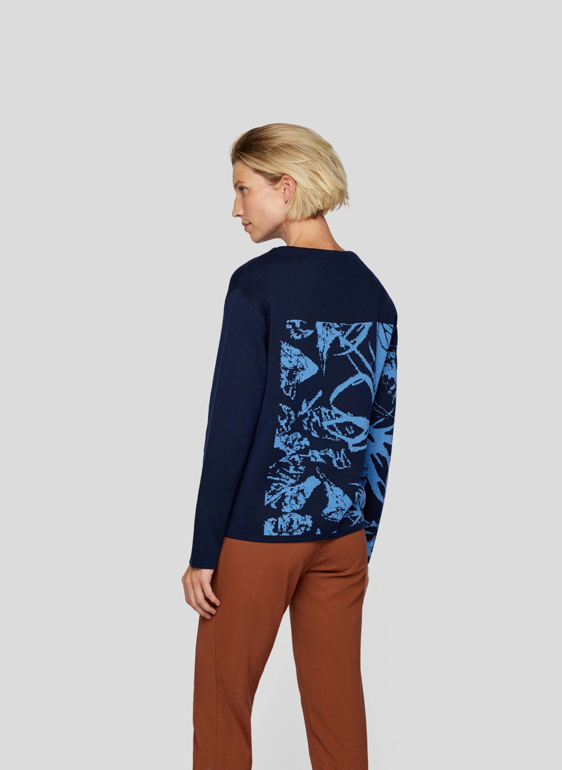 Rabe Floraler Strickpullover mit Stehkragen – Bild 5