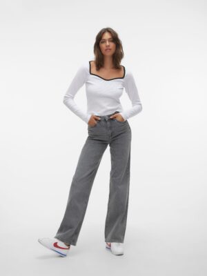 VERO MODA Wide Jeans mit hoher Taille