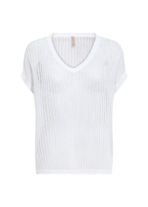 SOYACONCEPT T-Shirt mit V-Ausschnitt und Webmuster