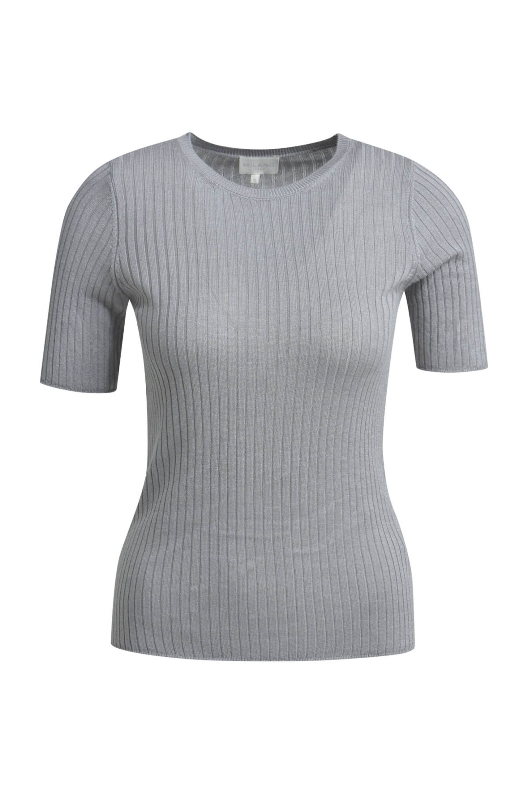 milano italy Fitted 1/2 Sleeve Pullover with Round Neck