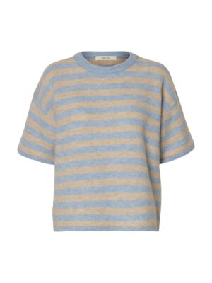 Selected Femme Strickpullover mit Alpakawolle und kurzen Ärmeln