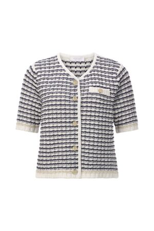 Boxy Striped Structured Cardigan
