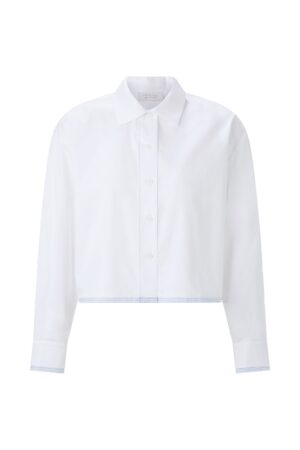 Rich & Royal Cropped Cotton Blouse with Contrast Fabric