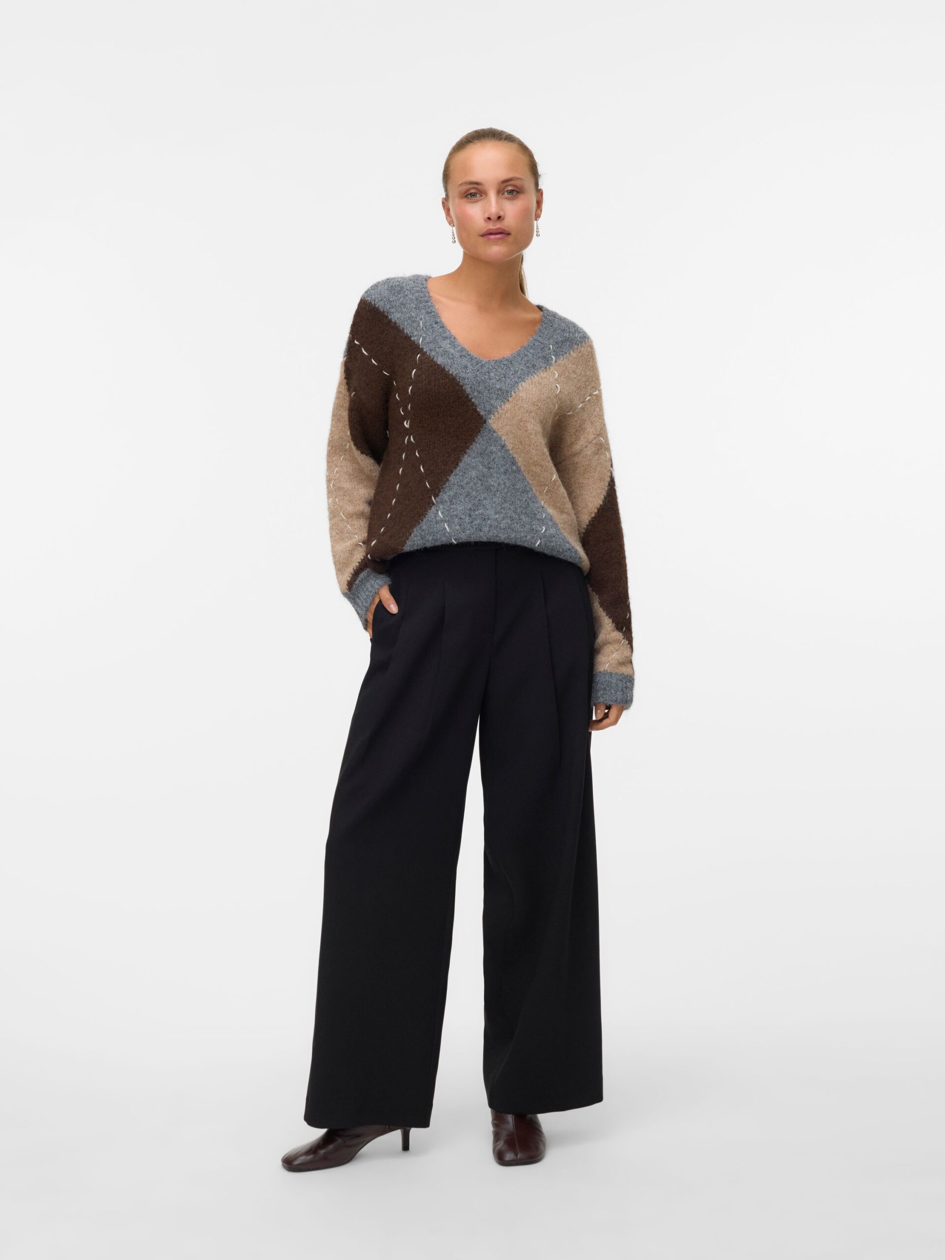 VERO MODA VMBLISS LS V-NECK HANDSTITCH PULLOVER – Bild 2