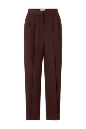 Rich & Royal Cropped Wide Leg Pleated Pants