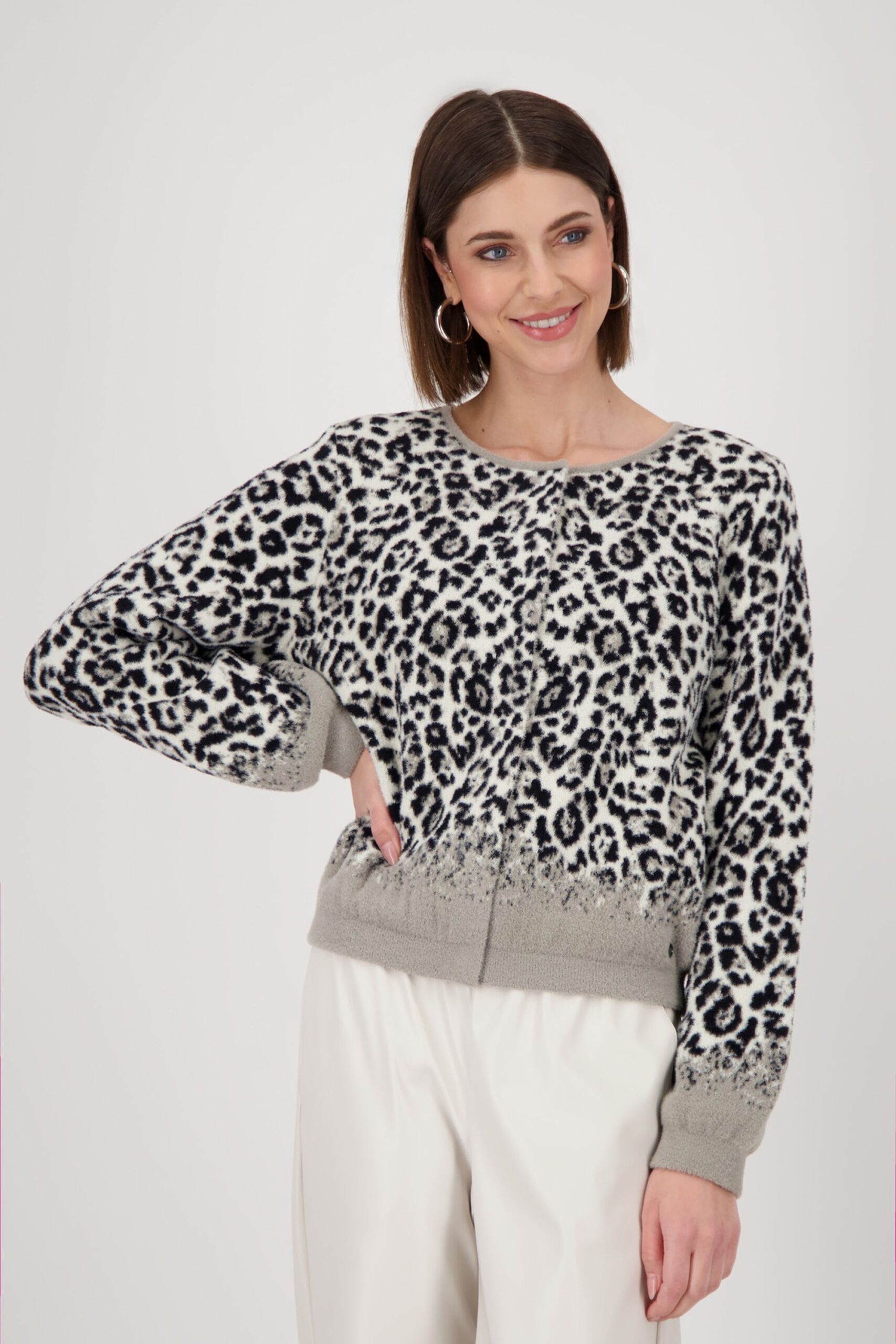 monari Strickjacke mit Leopardenmuster