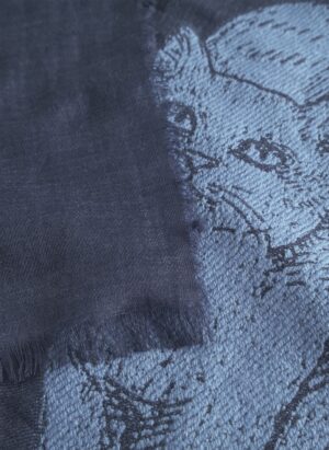 Codello Jacquard-Schal aus weicher Wollmischung mit Hunde-und Katzenmotiv