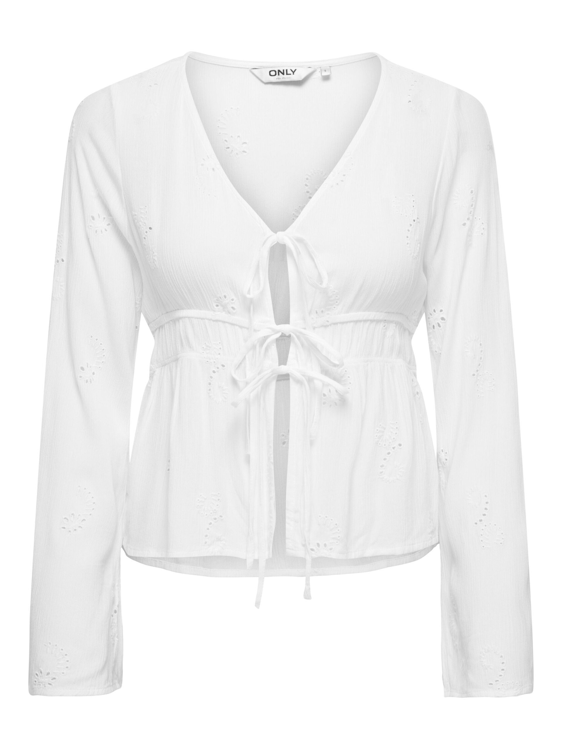 ONLY Chiara Langarm Top mit Bindeverschluss