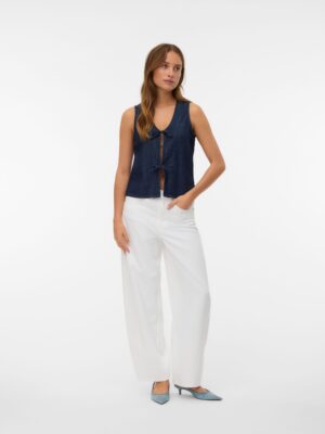 VERO MODA VMHALANA SS BOW DENIM VEST TOP
