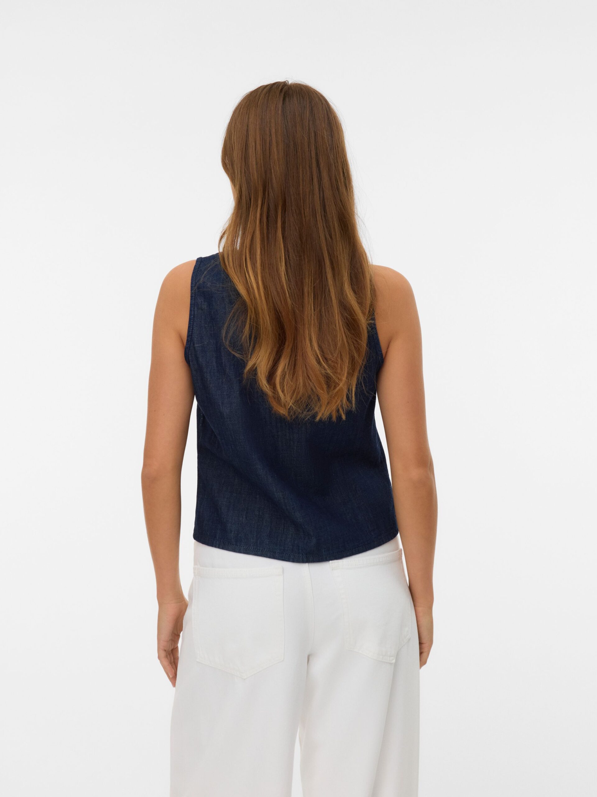 VERO MODA VMHALANA SS BOW DENIM VEST TOP – Bild 5