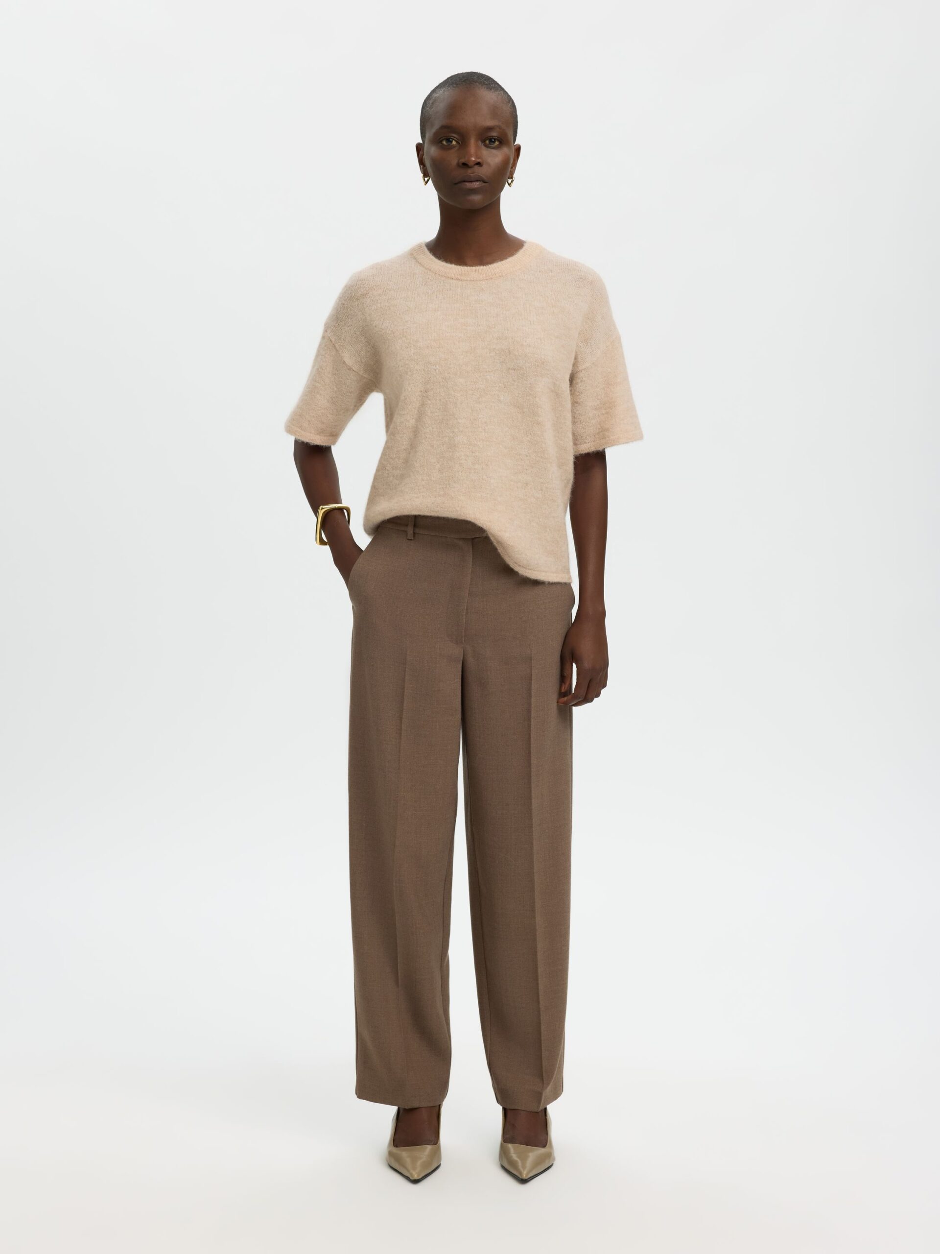 Selected Femme 2/4 KNIT O-NECK NOOS – Bild 3