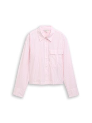 Tom Tailor Denim Boxy Fit Hemdbluse aus Baumwolle