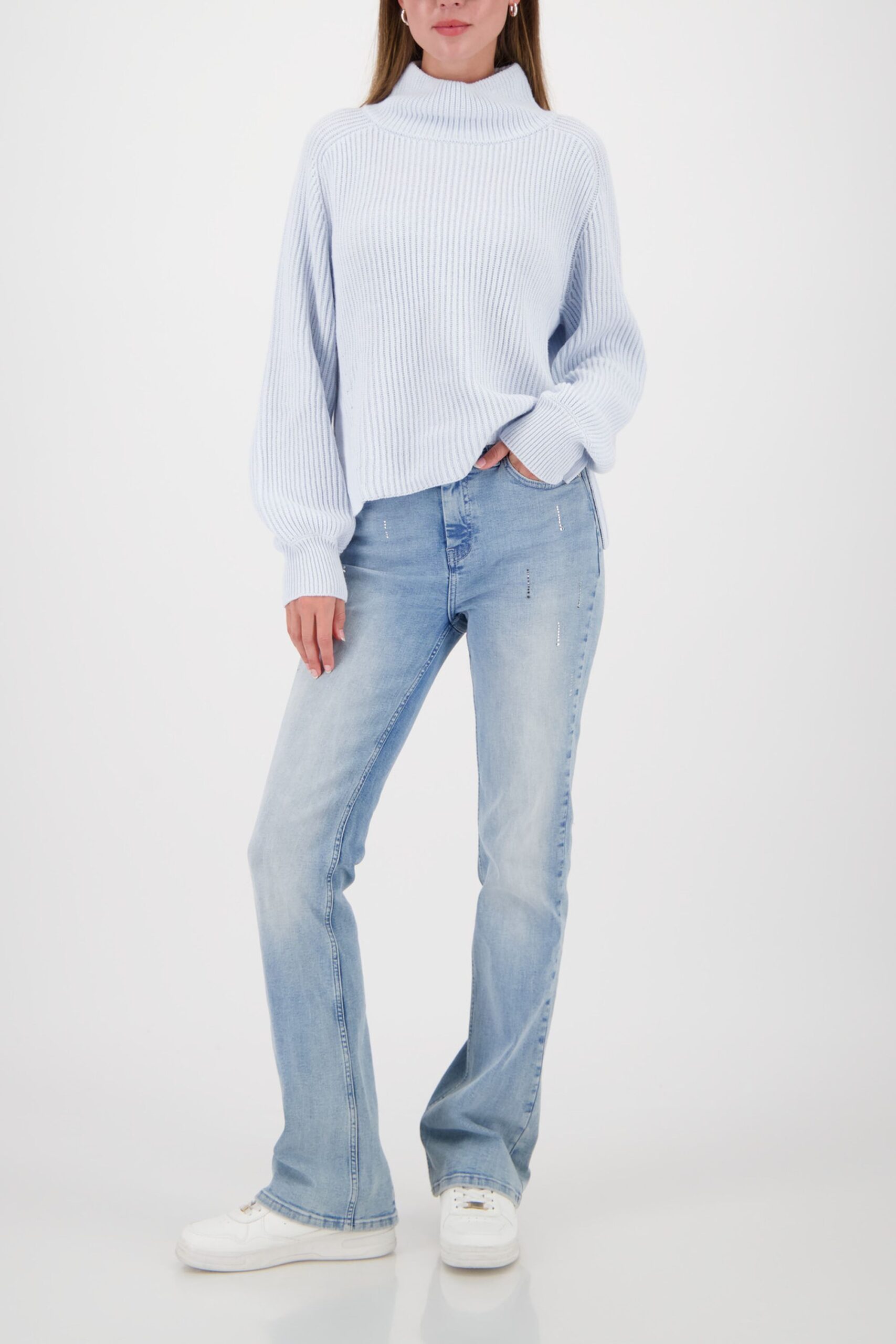 monari Langarm-Strickpullover mit Seitenschlitzen – Bild 2