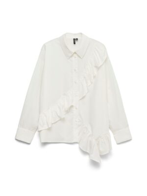 VERO MODA Flounce Langarm Hemd mit Knopfleiste