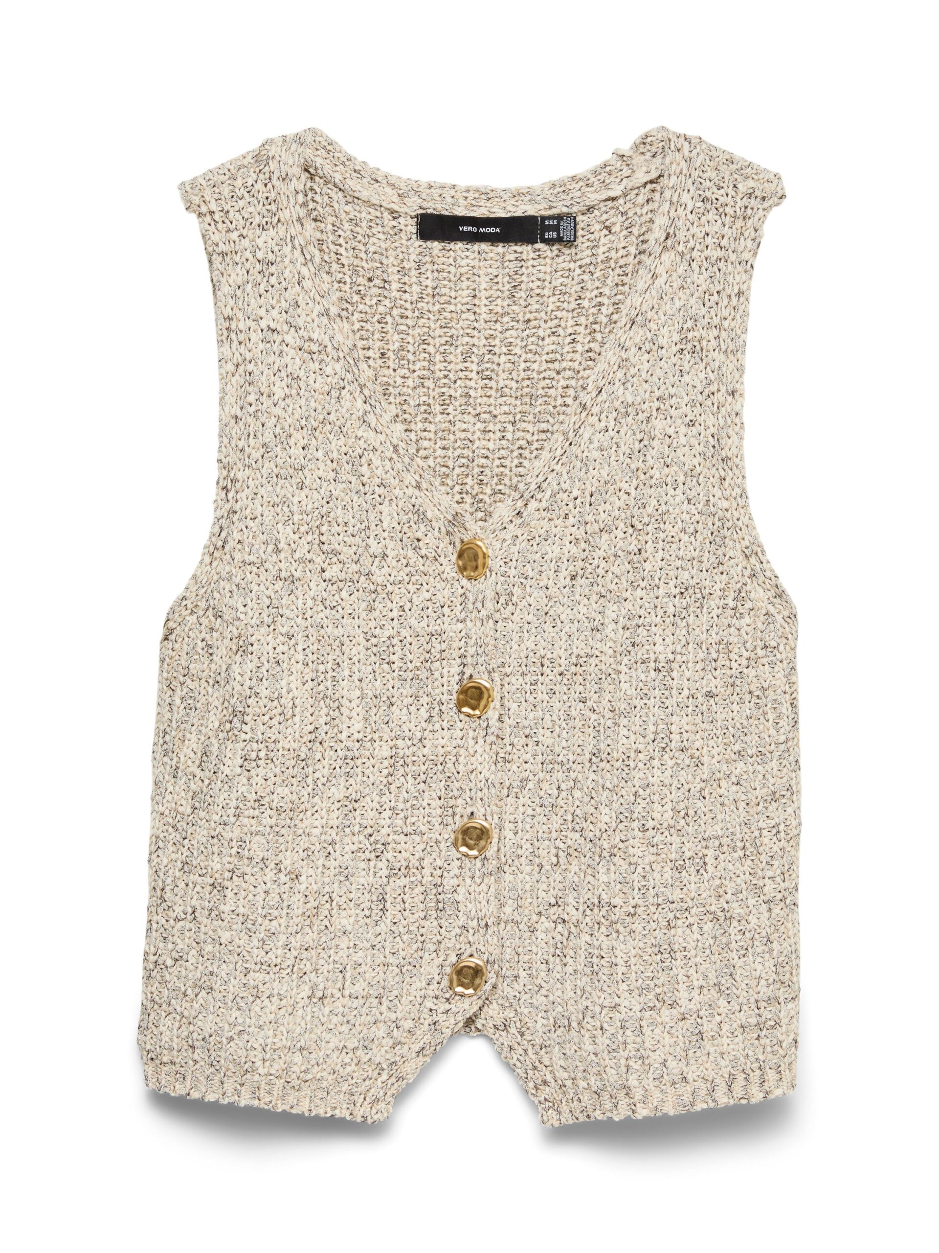 VERO MODA Pullunder mit V-Ausschnitt und Knopfleiste