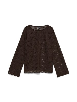 VERO MODA L/S Boat Neck Top mit Spitze