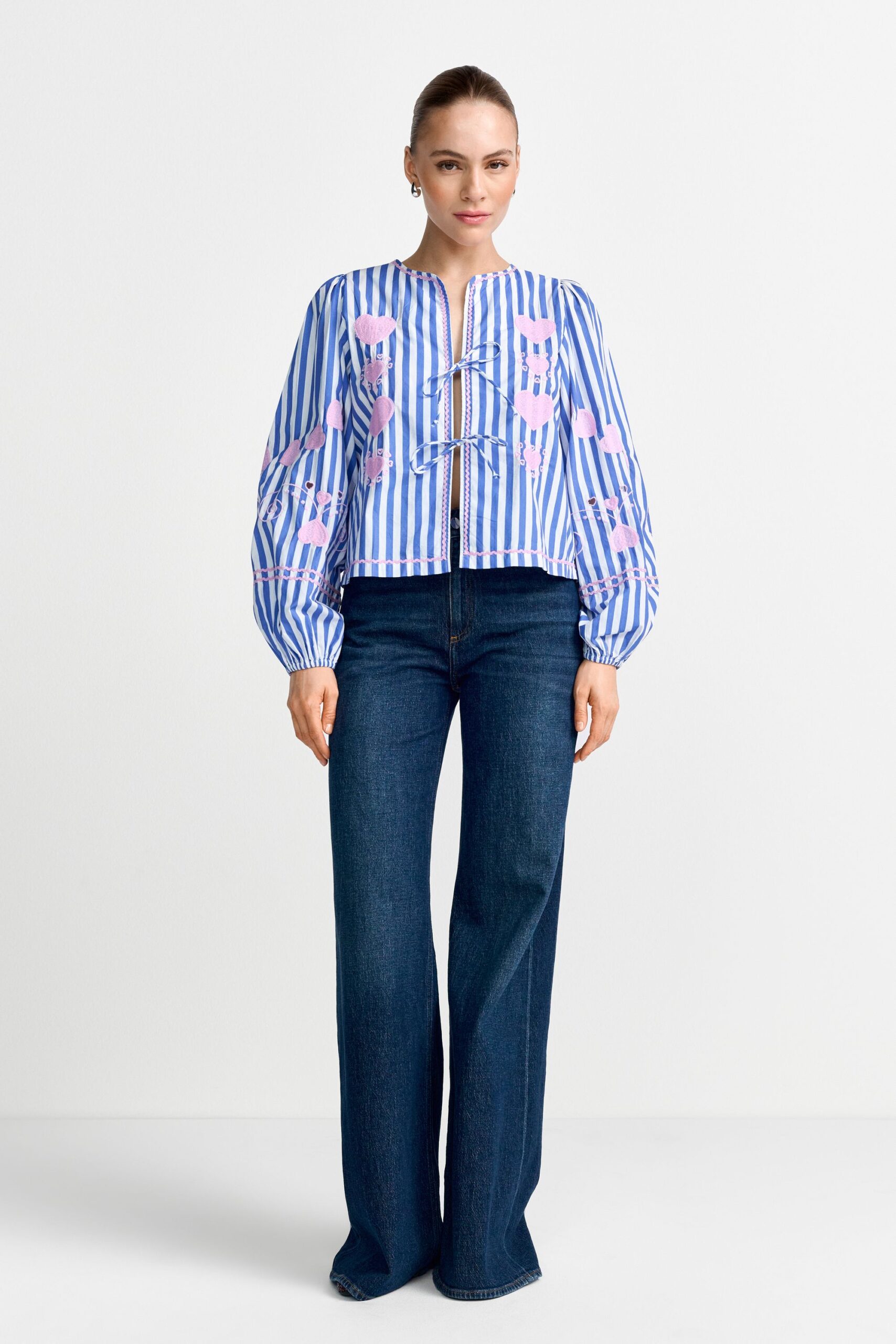 Rich & Royal Striped Embroidery Blouse – Bild 2