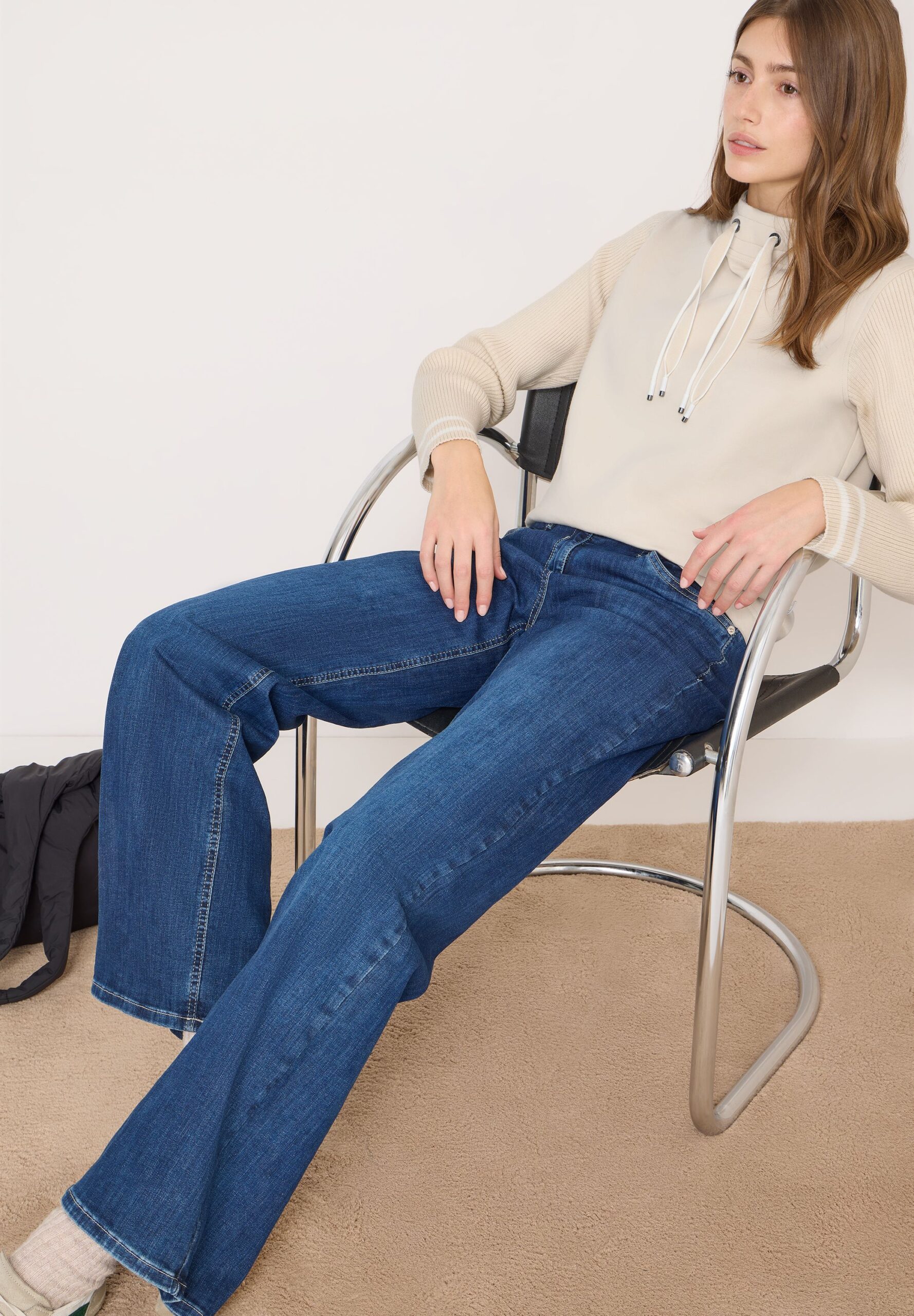 CECIL Sweatshirt mit gestricktem Schalhalsausschnitt – Bild 4