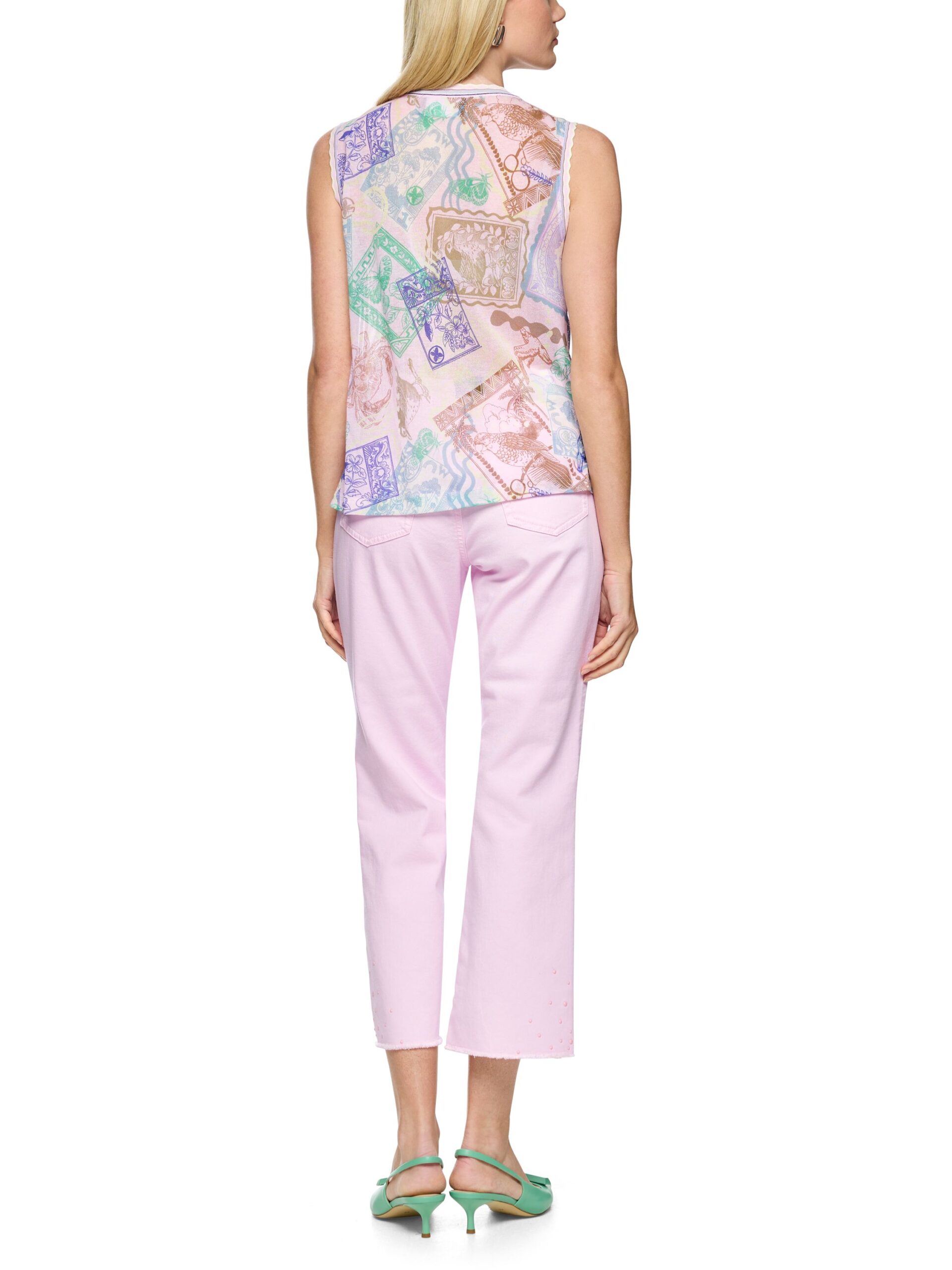 Marc Cain Collections Ärmelloses Stricktop mit Stamps Print – Bild 8