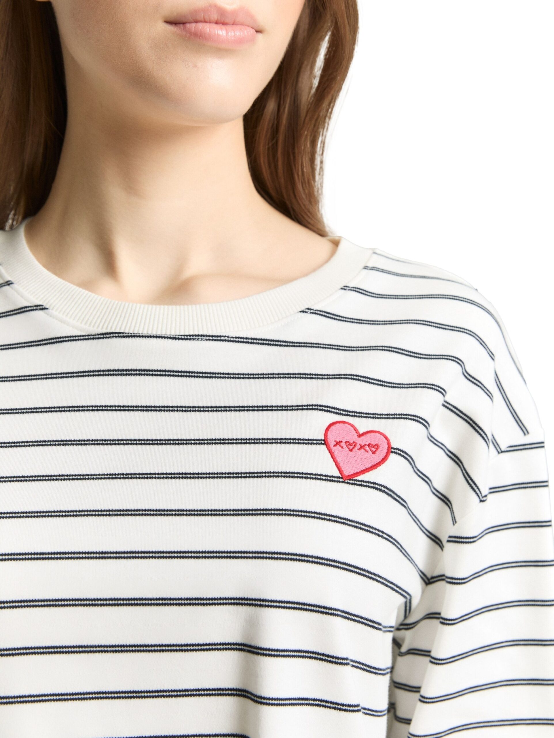 Tom Tailor Denim Langarmshirt mit Herz-Stickerei – Bild 3