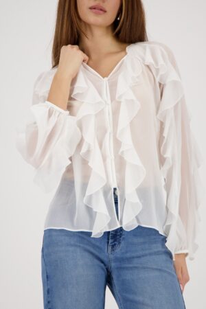 monari Georgette Bluse mit Rüschen-Details