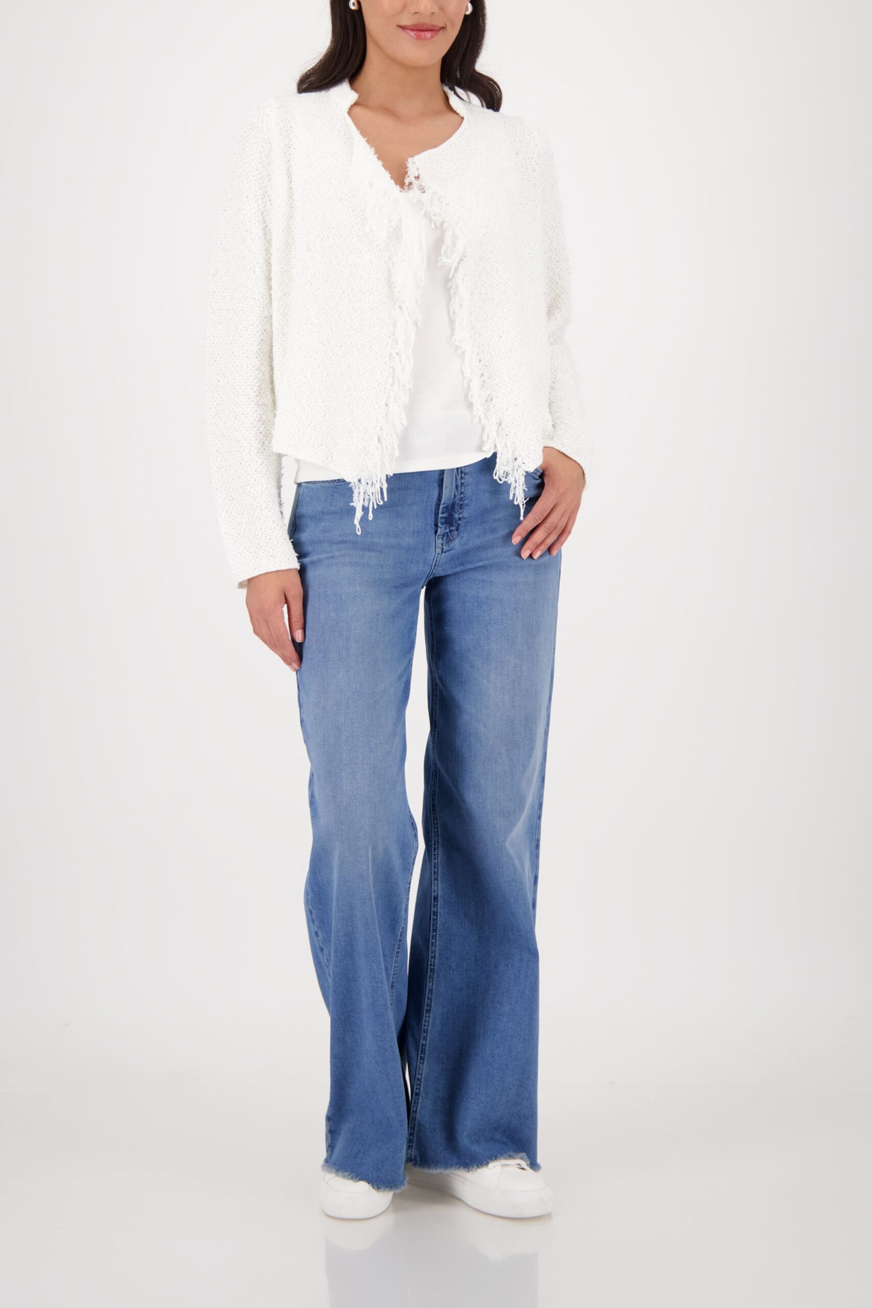 monari Stilvolle Strickjacke mit Webstruktur – Bild 2