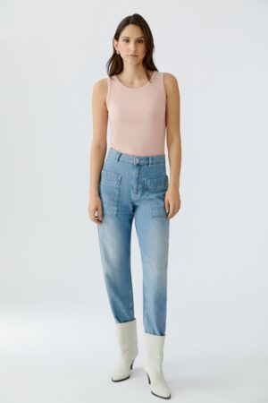 Oui FILIZ Top elastische Viskoserippe