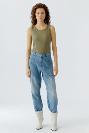 Oui FILIZ Top aus Viskose-Rippe