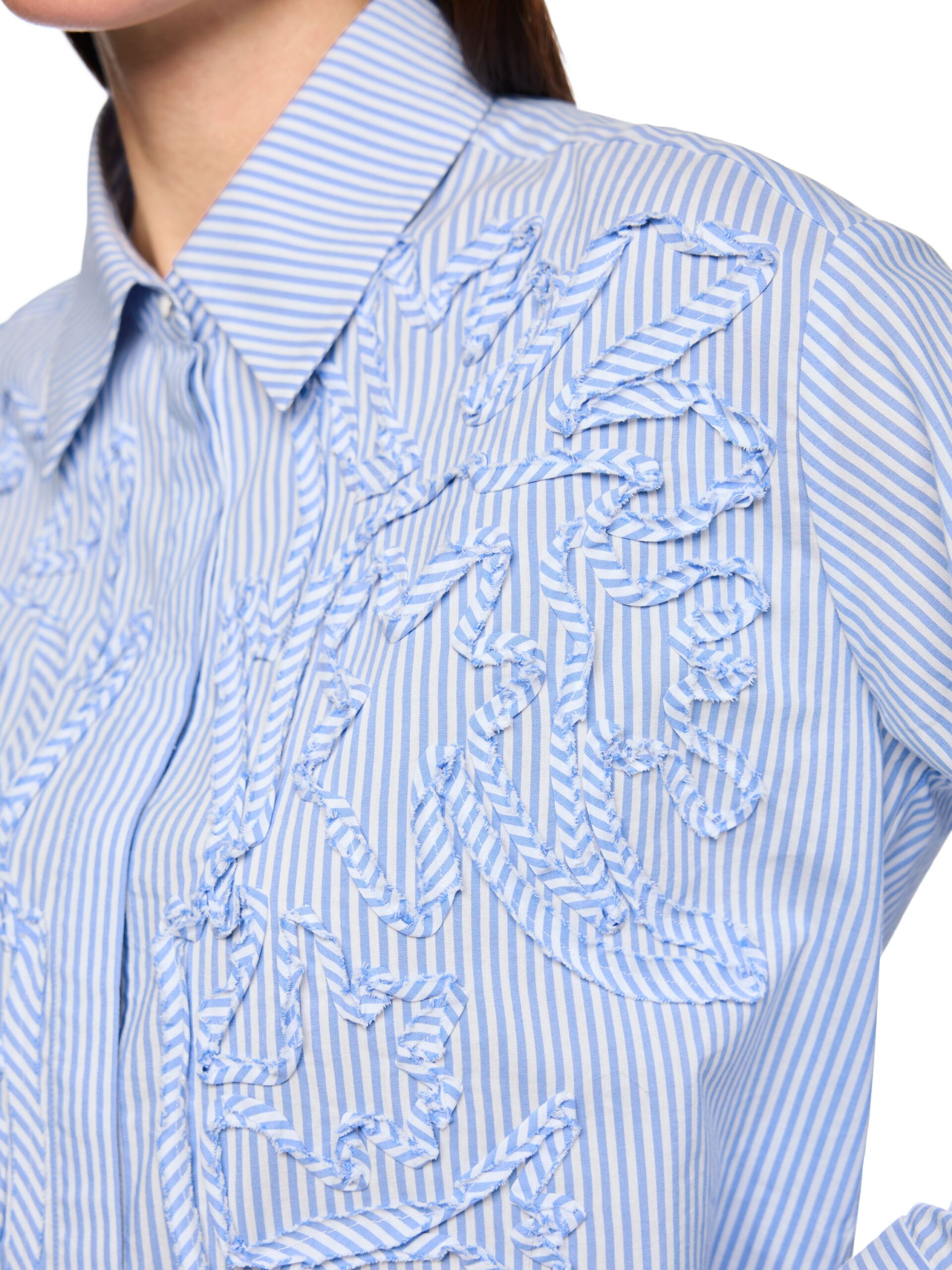 Marc Cain Collections Gestreifte Bluse mit Blumendetails – Bild 4